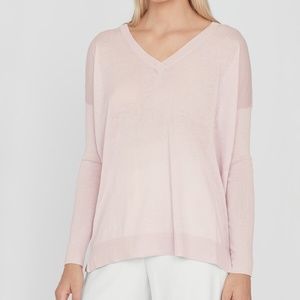 Cuyana Cotton V Neck Sweater Pink